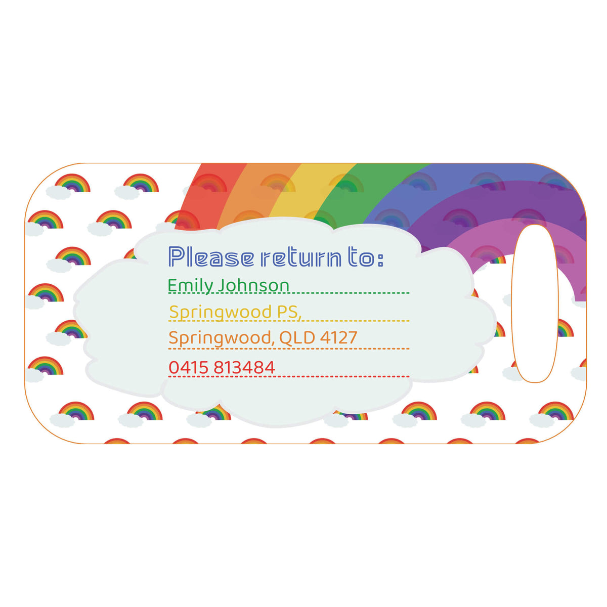 &#39;End of the Rainbow&#39; Personalised Bag Tag