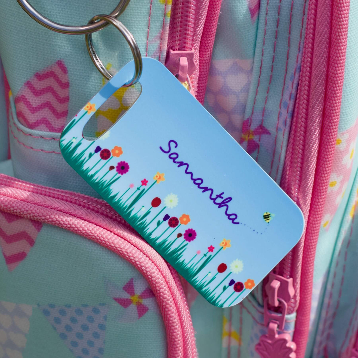&#39;Flower Patch&#39; Personalised Bag Tag