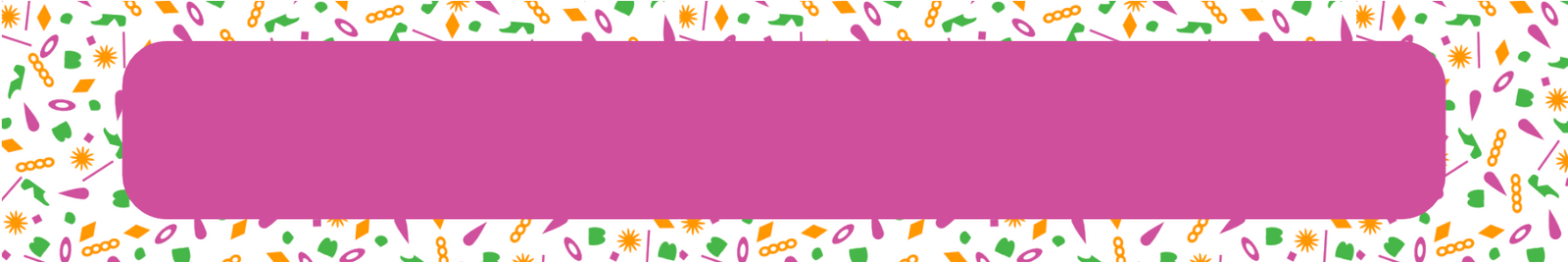 Random shapes in Haluna Happy Names shades of pink, orange and green create a busy background for a solid pink text box carrying the name of the exclusive Haluna Happy Names design showcased on this page.