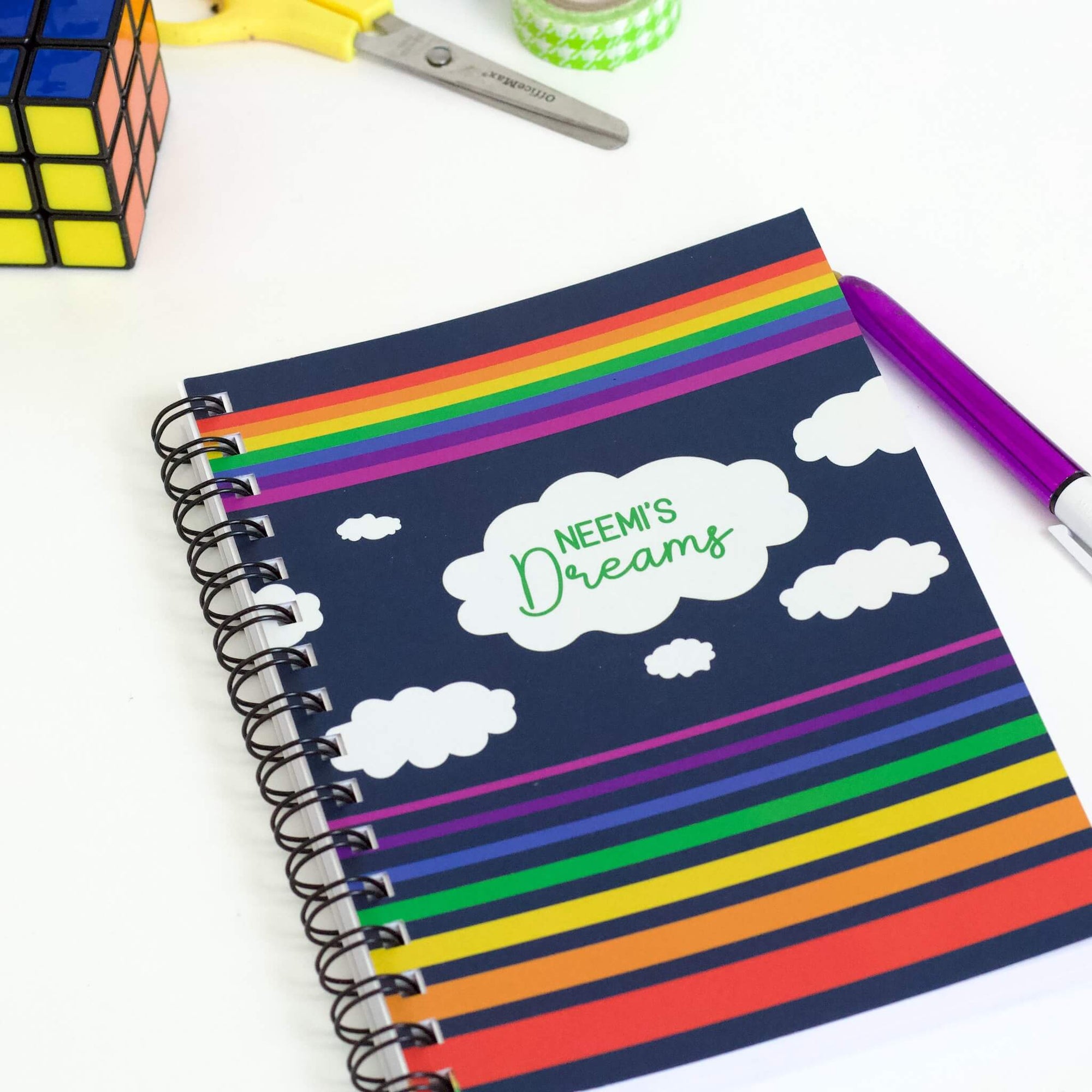 'In the Sky' spiral-bound personalised notebook