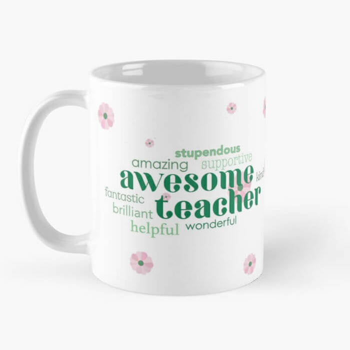 &#39;Awesome Teacher&#39; personalised thank you mug