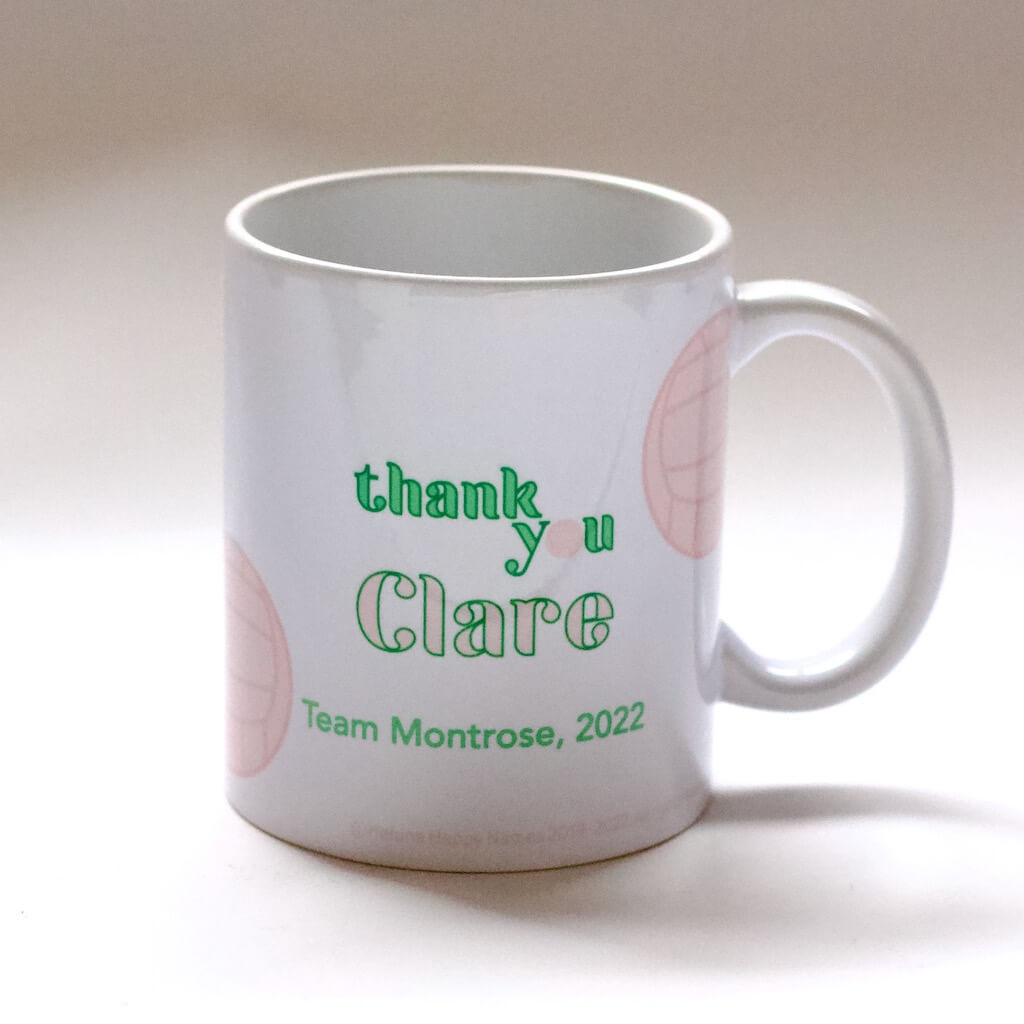 &#39;Awesome...&#39; Team Manager personalised thank you mug: any ball sport/colours