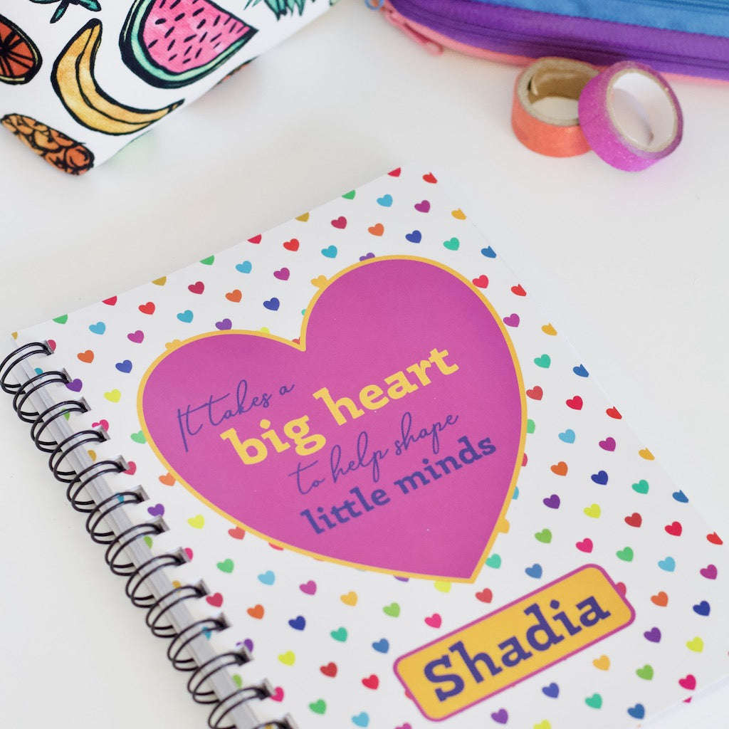 &#39;Big Heart&#39; premium personalised notebook for teachers