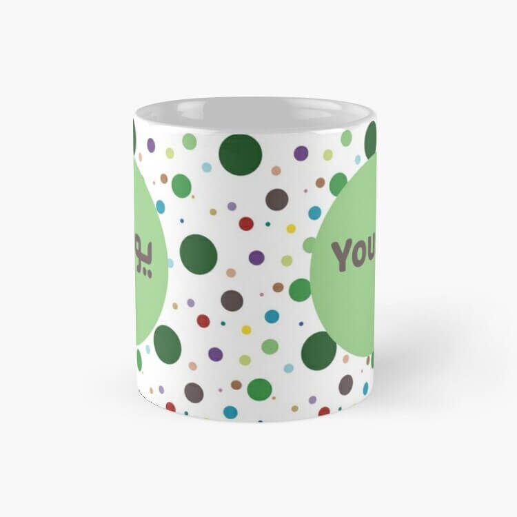 &#39;Dotty Zen&#39; personalised full-wrap mug in 6 colour themes
