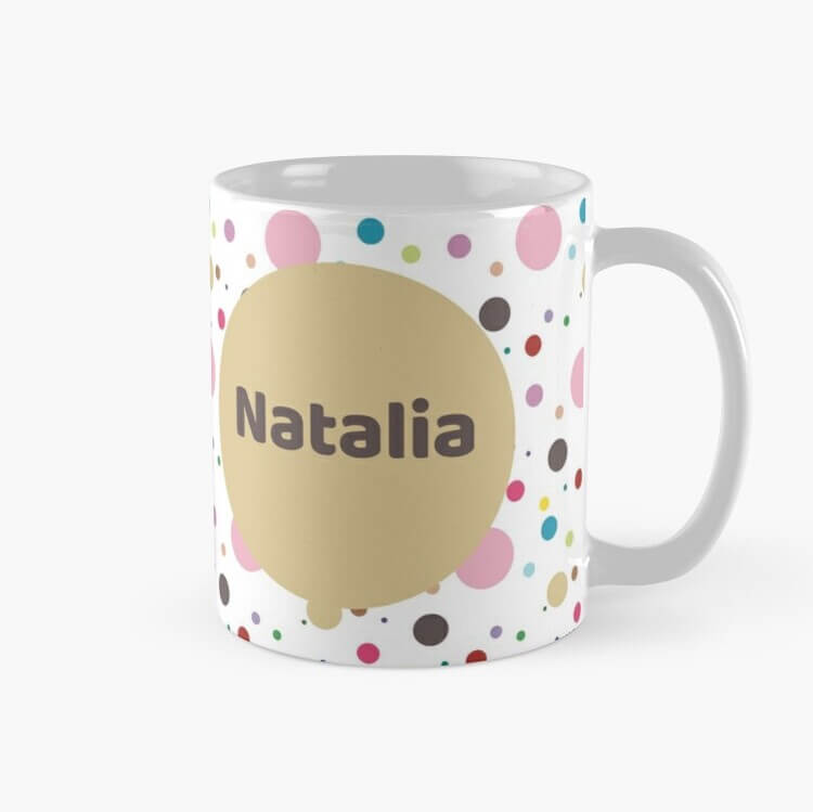 'Dotty Zen' personalised full-wrap mug in 6 colour themes