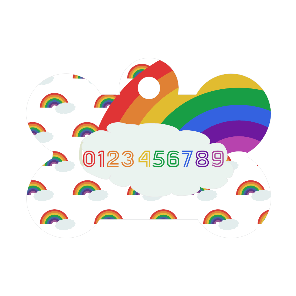 &#39;At the End of the Rainbow&#39; bone-shaped ID tag