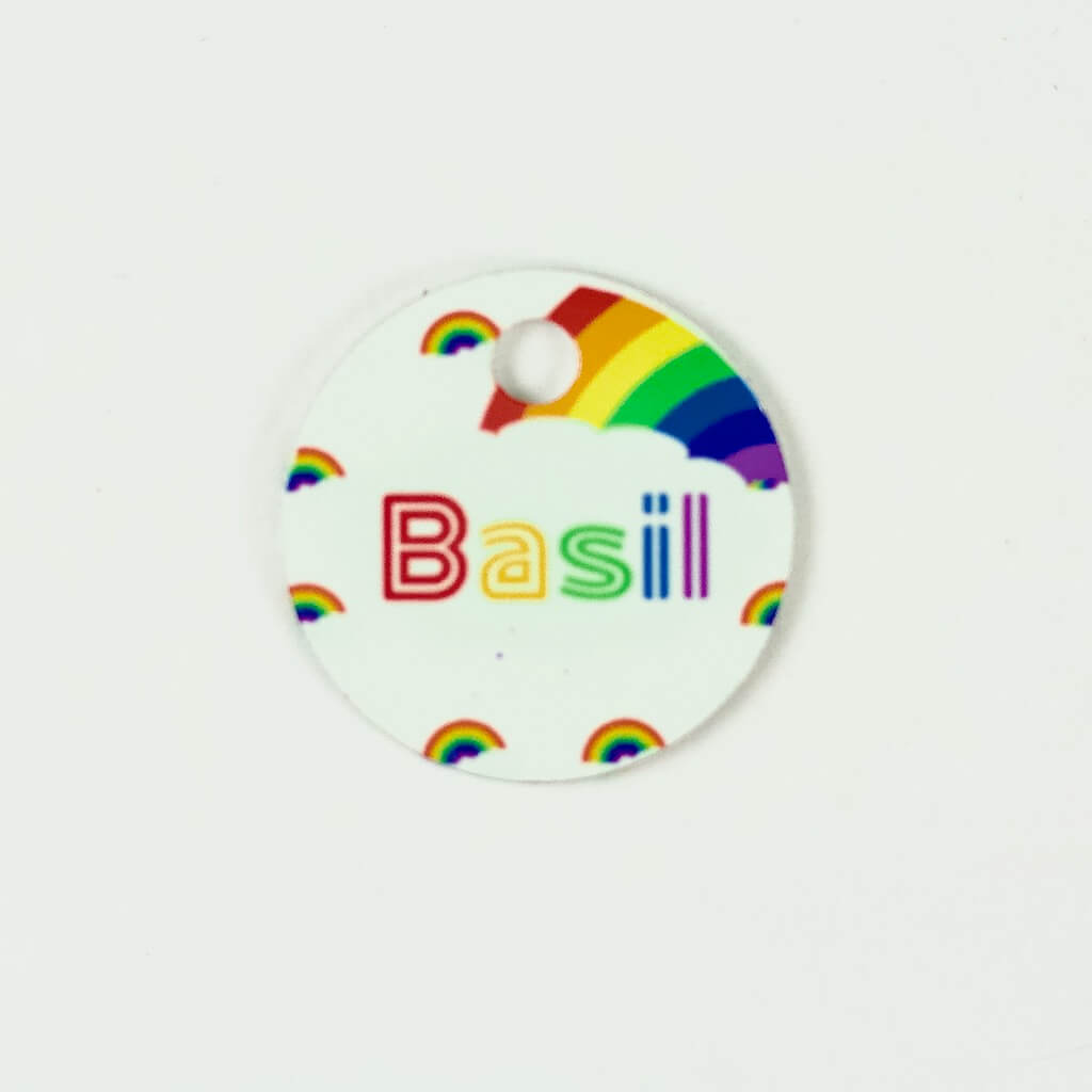 &#39;End of the Rainbow&#39; 2-sided 25mm disc-shaped ID tag