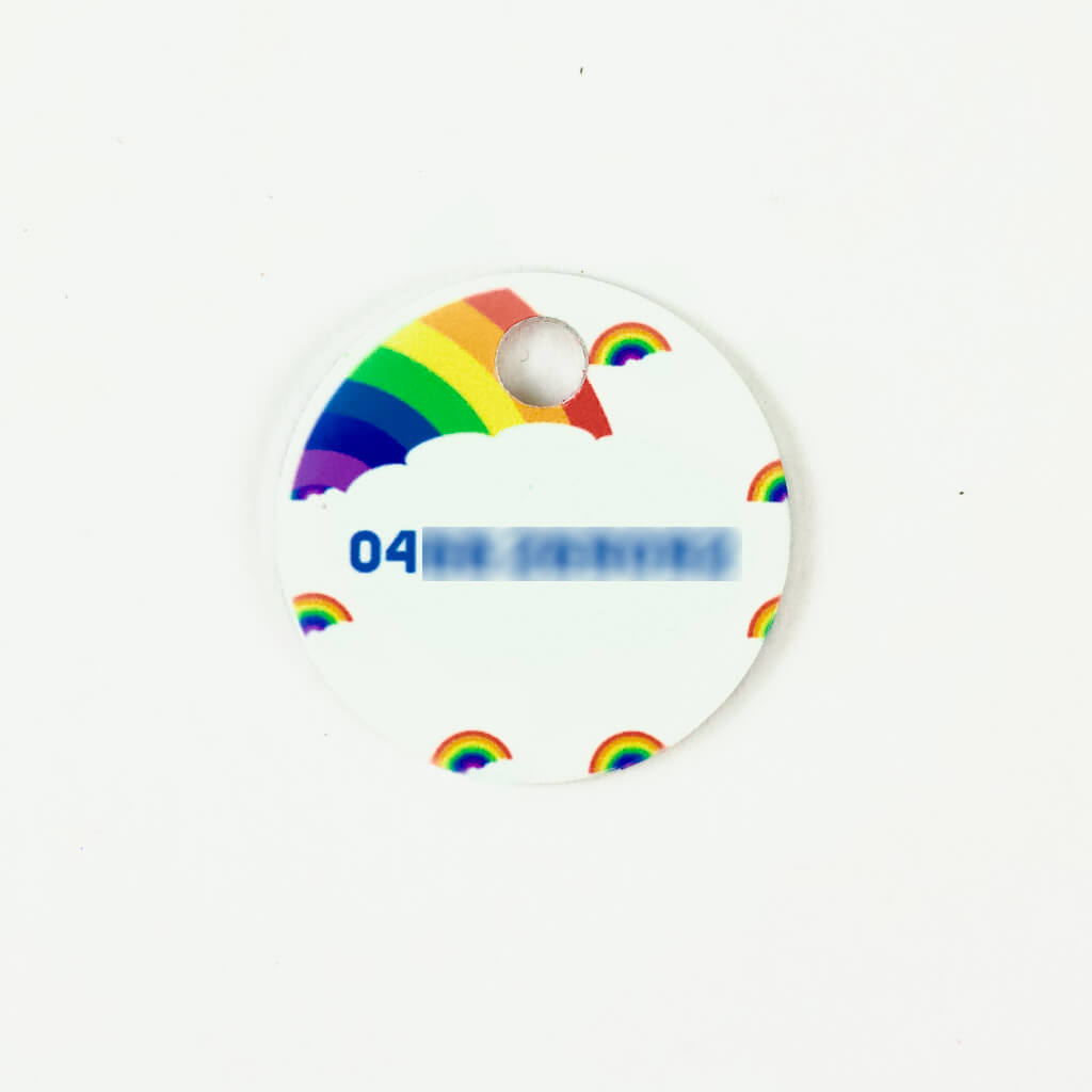 &#39;End of the Rainbow&#39; 2-sided 25mm disc-shaped ID tag