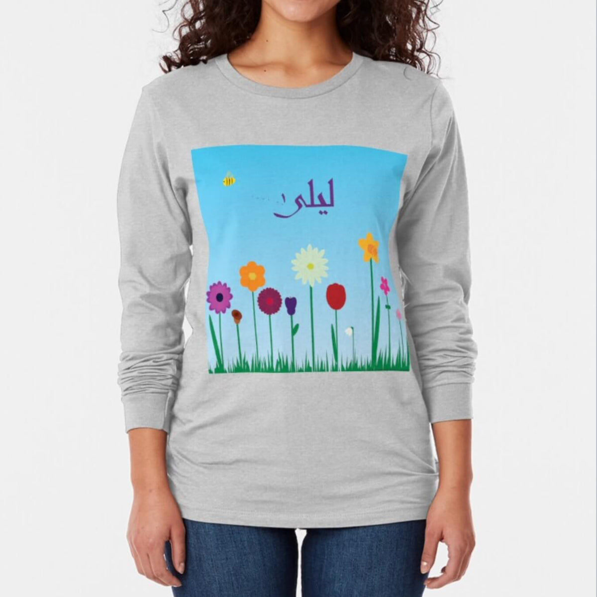 &#39;Flower Patch&#39; long-sleeve top for biggies