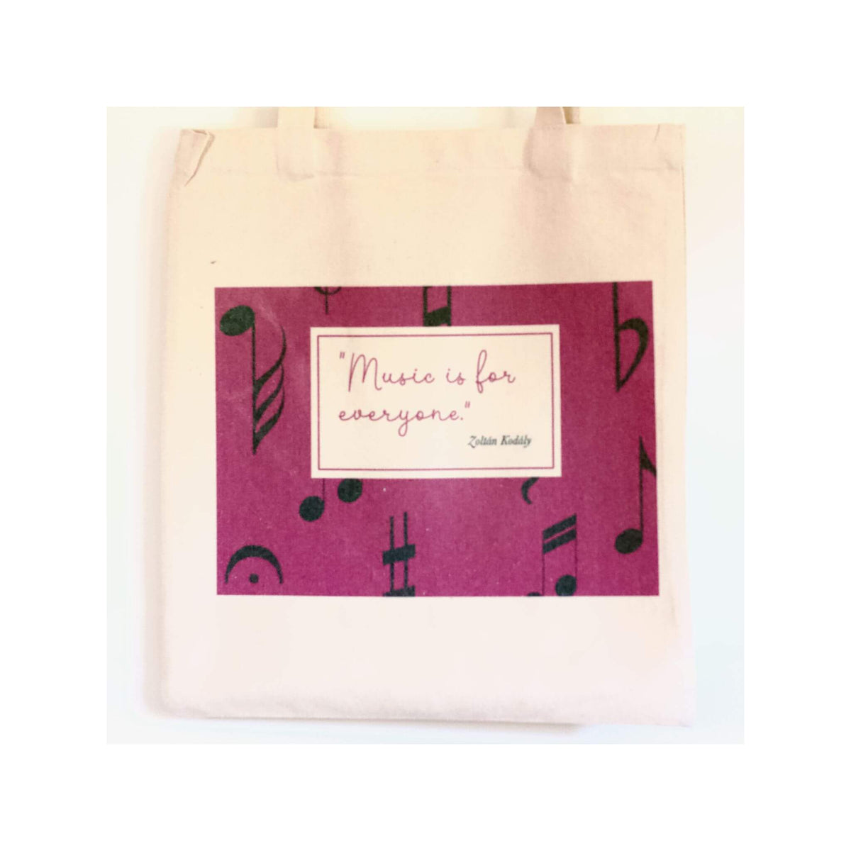 &#39;Musically&#39; personalised canvas tote music bag